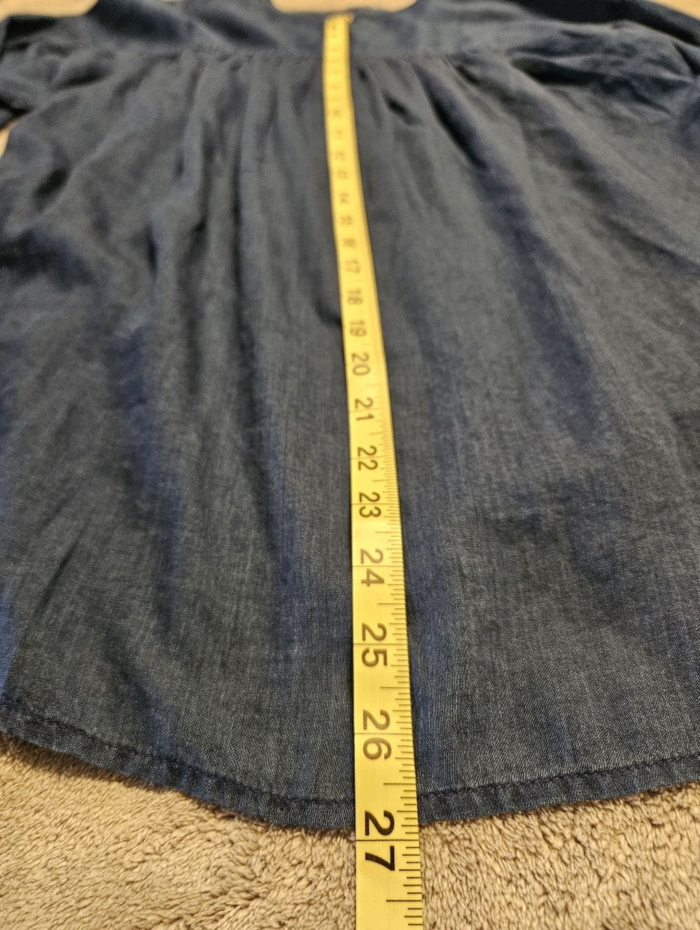 J Crew Denim Chambray Long Sleeve Lightweight Popover Shirt Size 8 - Picture 11 of 11